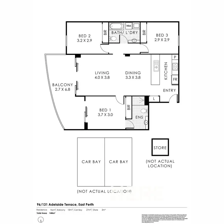 Floorplan of Homely apartment listing, 96/131 Adelaide Terrace, East Perth WA 6004