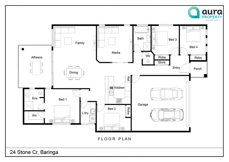 Floorplan of Homely house listing, 24 Stone Crescent, Baringa QLD 4551