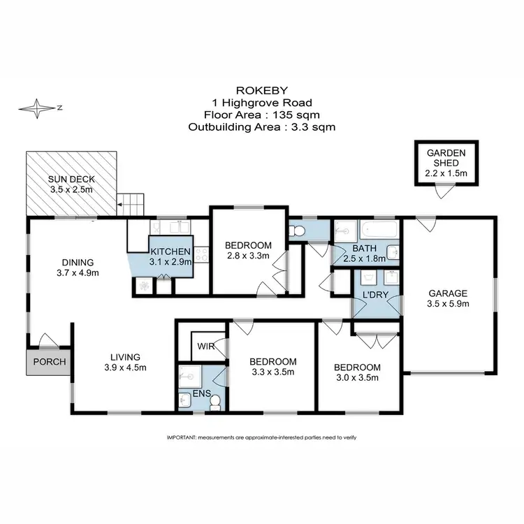 Floorplan of Homely house listing, 1 Highgrove Road, Rokeby TAS 7019