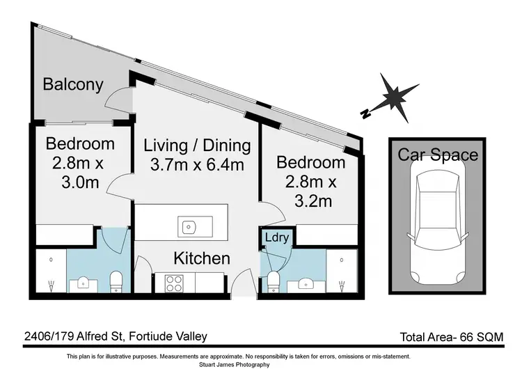 Floorplan of Homely apartment listing, 2406/179 Alfred Street, Fortitude Valley QLD 4006