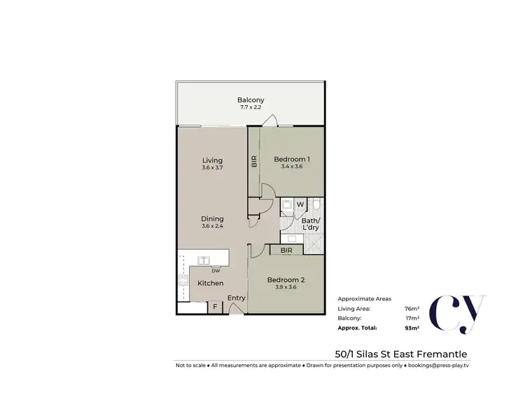 Floorplan of Homely apartment listing, 50/1 Silas Street, East Fremantle WA 6158