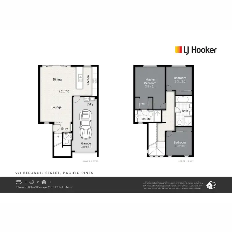 Floorplan of Homely townhouse listing, 9/1 Belongil Street, Pacific Pines QLD 4211
