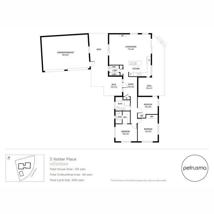Floorplan of Homely house listing, 3 Walter Place, Howrah TAS 7018