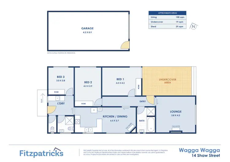 Floorplan of Homely house listing, 14 Shaw Street, Wagga Wagga NSW 2650