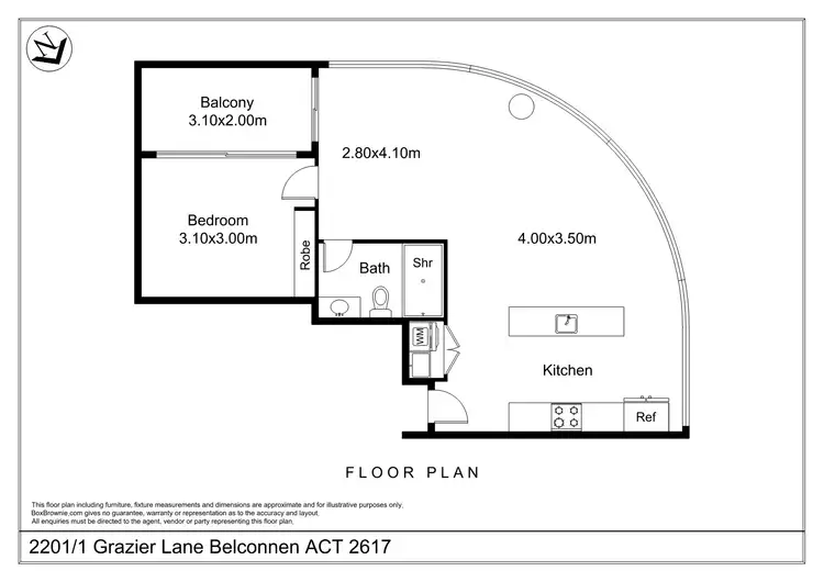 Floorplan of Homely apartment listing, 2201/1 Grazier Lane, Belconnen ACT 2617