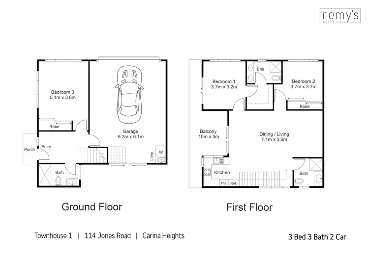 Floorplan of Homely townhouse listing, 1/114 Jones Road, Carina Heights QLD 4152