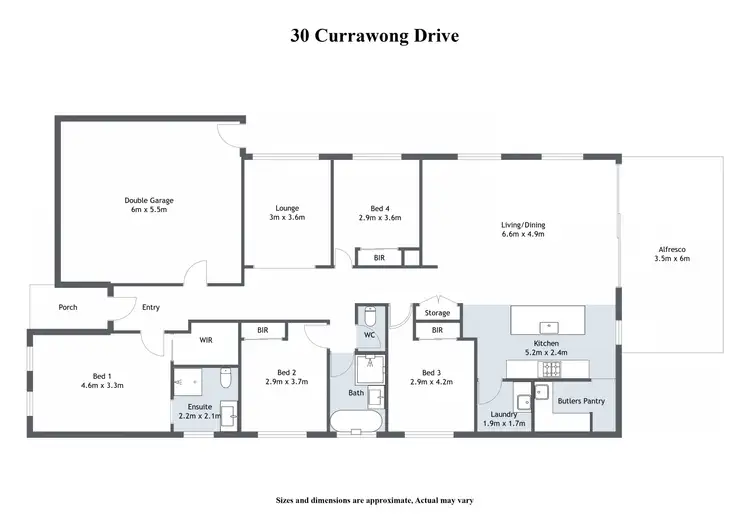 Floorplan of Homely house listing, 30 Currawong Drive, Wangaratta VIC 3677