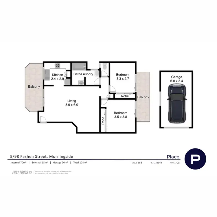 Floorplan of Homely unit listing, 5/98 Pashen Street, Morningside QLD 4170