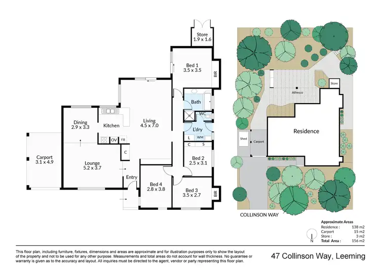 Floorplan of Homely house listing, 47 Collinson Way, Leeming WA 6149