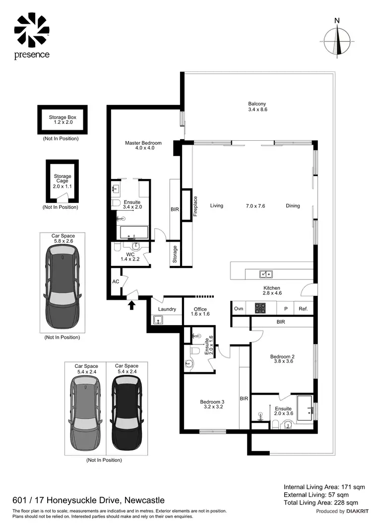 Floorplan of Homely unit listing, 601/17 Honeysuckle Drive, Newcastle NSW 2300
