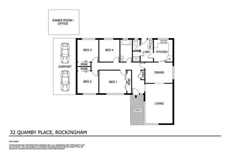 Floorplan of Homely house listing, 32 Quamby Place, Rockingham WA 6168