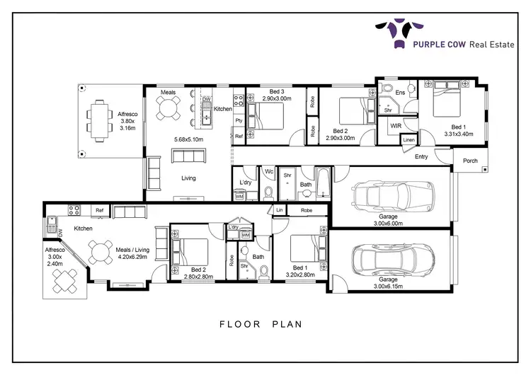 Floorplan of Homely semi-detached listing, 58 Miamax Place, Logan Reserve QLD 4133