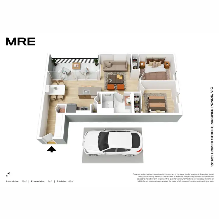 Floorplan of Homely apartment listing, 1011/51 Homer Street, Moonee Ponds VIC 3039