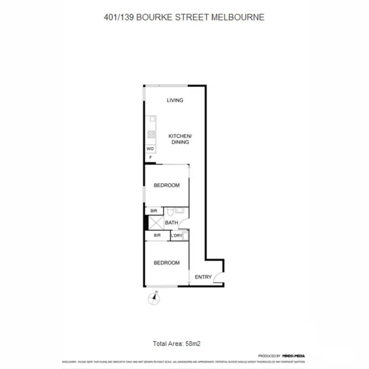 Floorplan of Homely apartment listing, 401/139 Bourke Street, Melbourne VIC 3000