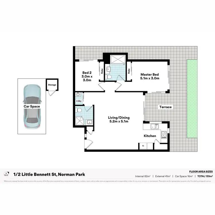Floorplan of Homely apartment listing, 1/2 Little Bennett Street, Norman Park QLD 4170