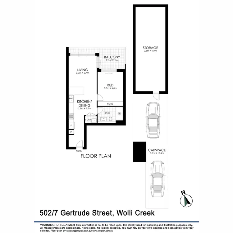 Floorplan of Homely apartment listing, 502/7 Gertrude Street, Wolli Creek NSW 2205