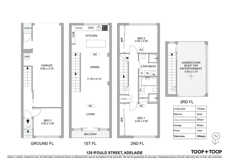Floorplan of Homely townhouse listing, 129 Ifould Street, Adelaide SA 5000