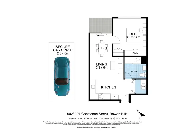 Floorplan of Homely apartment listing, 8104/191 Constance Street, Bowen Hills QLD 4006