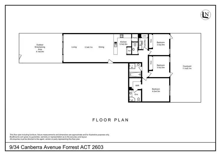 Floorplan of Homely apartment listing, 9/34 Canberra Avenue, Forrest ACT 2603