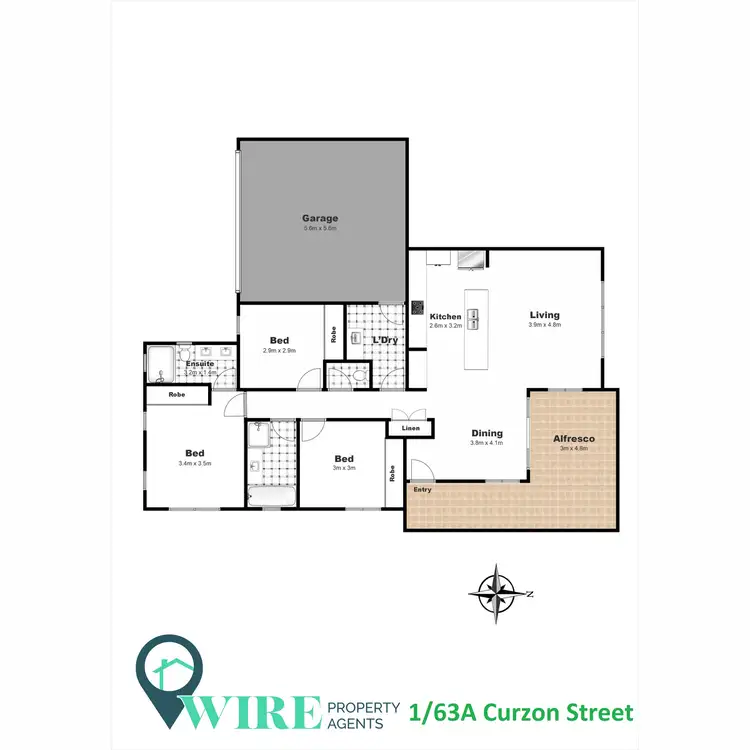 Floorplan of Homely villa listing, 1/63A Curzon Street, East Toowoomba QLD 4350