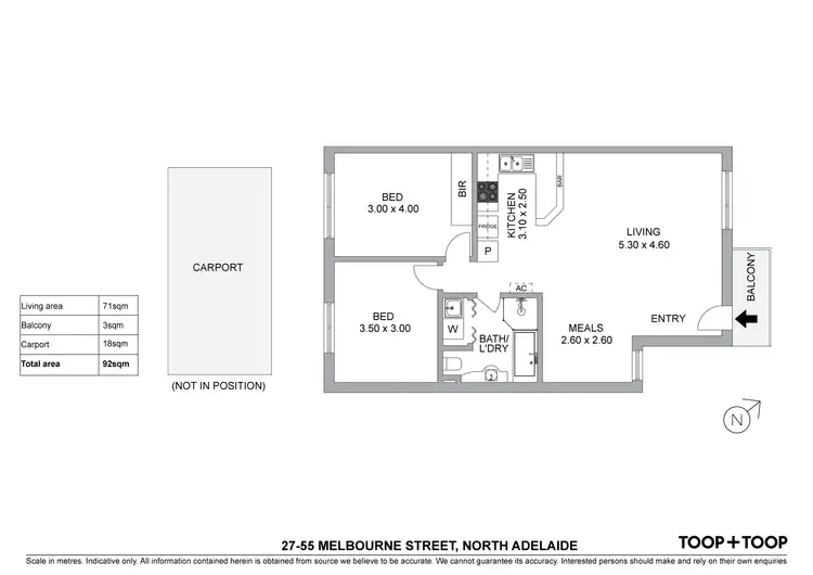 Floorplan of Homely apartment listing, 27/55 Melbourne Street, North Adelaide SA 5006