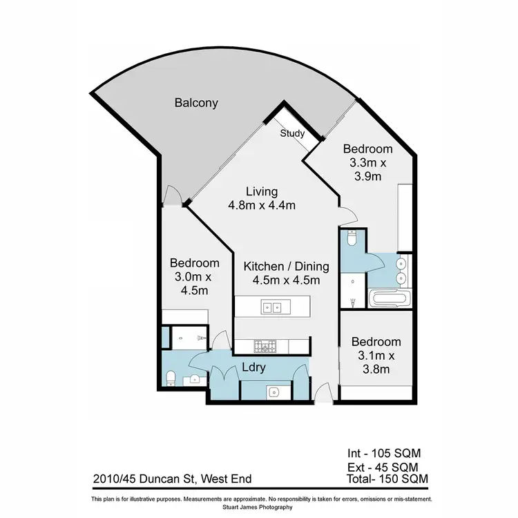 Floorplan of Homely unit listing, 2010/45 Duncan Street, West End QLD 4101