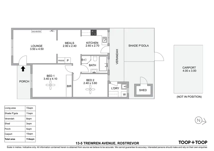 Floorplan of Homely unit listing, 13/5 Trewren Avenue, Rostrevor SA 5073