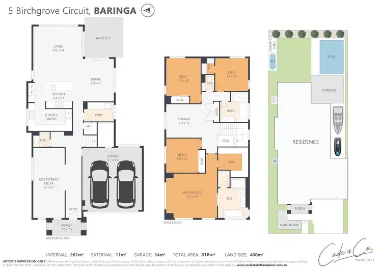 Floorplan of Homely house listing, 5 Birchgrove Circuit, Baringa QLD 4551