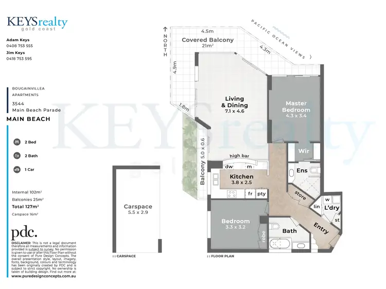 Floorplan of Homely apartment listing, 1503/3544 Main Beach Parade, Main Beach QLD 4217