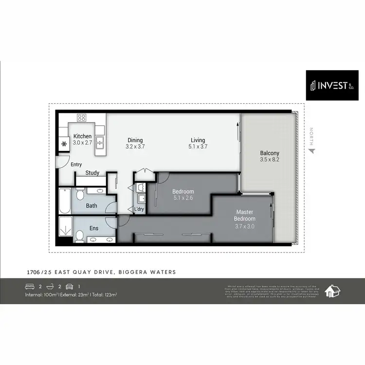 Floorplan of Homely apartment listing, 1706/25-31 East Quay Drive, Biggera Waters QLD 4216