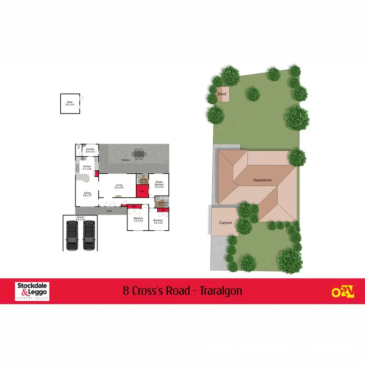 Floorplan of Homely house listing, 8 Cross's Road, Traralgon VIC 3844