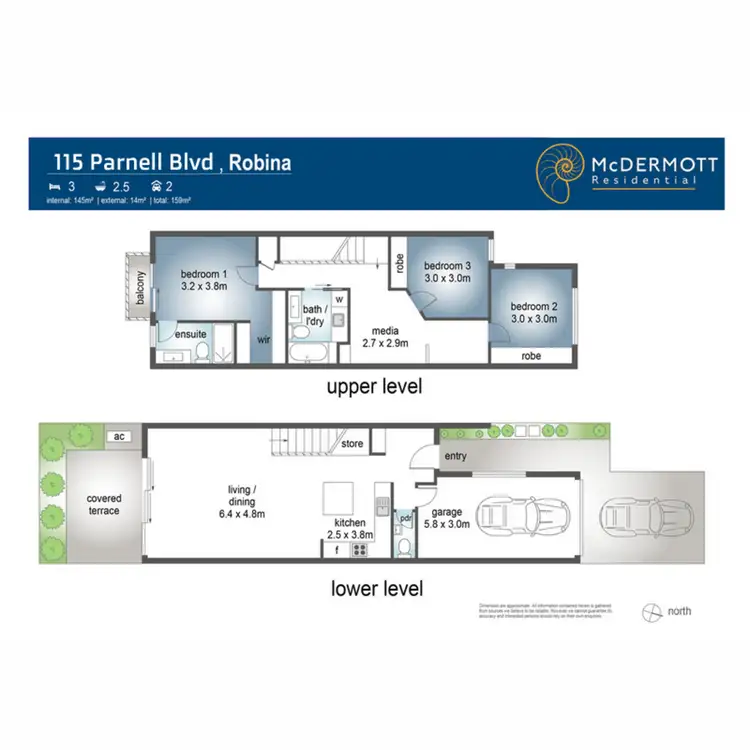 Floorplan of Homely townhouse listing, 115 Parnell Boulevard, Robina QLD 4226