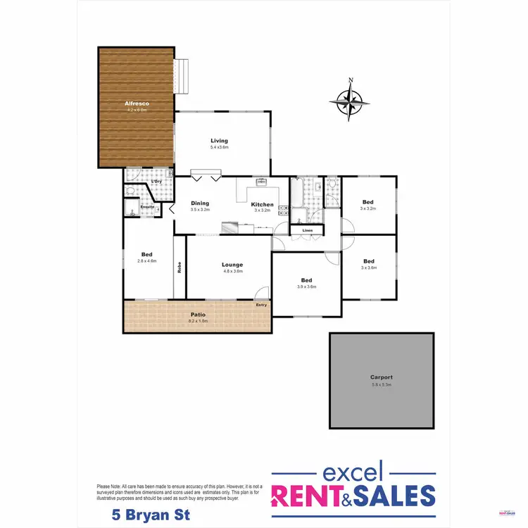 Floorplan of Homely house listing, 5 Bryan, Darling Heights QLD 4350
