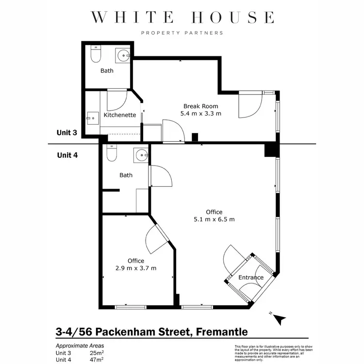 Floorplan of Homely apartment listing, 3 & 4/56 Pakenham Street, Fremantle WA 6160