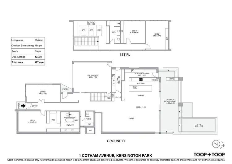 Floorplan of Homely house listing, 1 Cotham Avenue, Kensington Park SA 5068