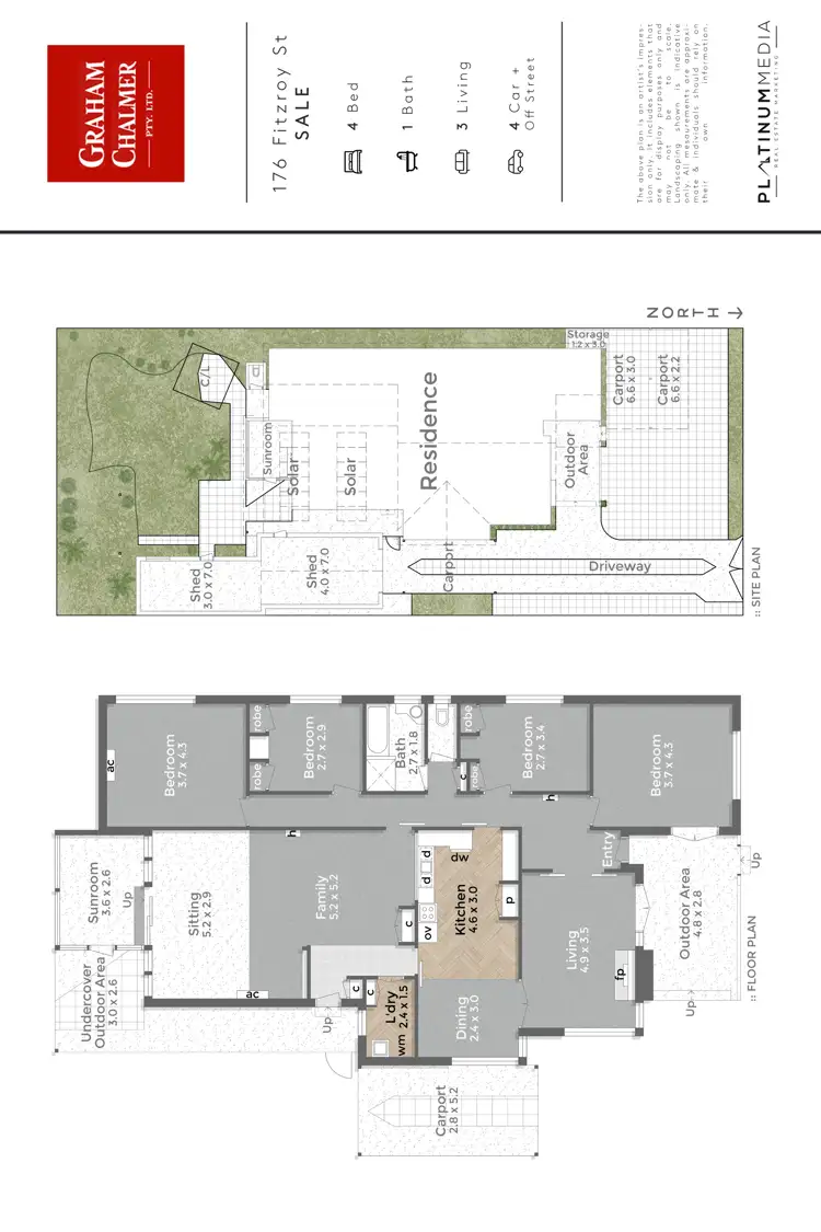 Floorplan of Homely house listing, 176 Fitzroy Street, Sale VIC 3850