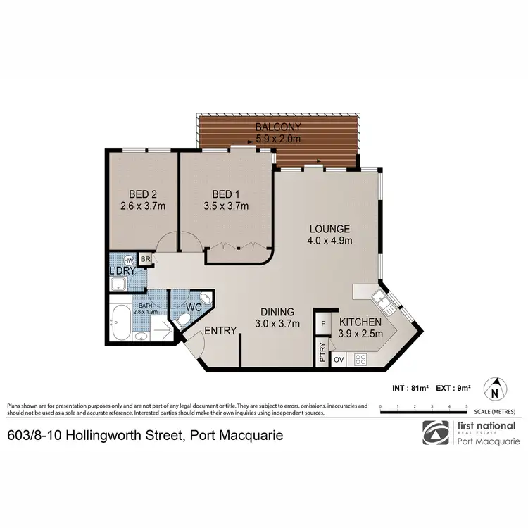 Floorplan of Homely unit listing, 603/8-10 Hollingworth Street, Port Macquarie NSW 2444