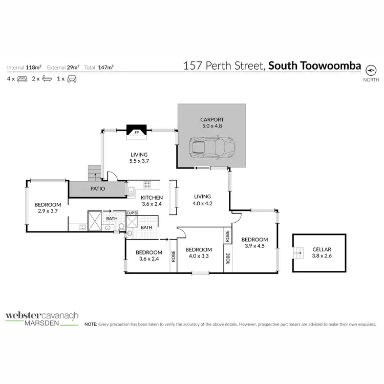 Floorplan of Homely house listing, 157 Perth Street, South Toowoomba QLD 4350