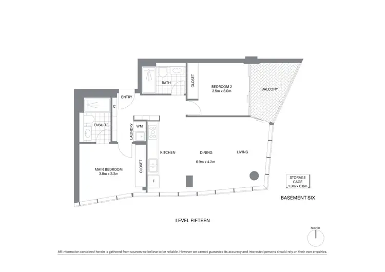 Floorplan of Homely apartment listing, 1507/38 York Street, Sydney NSW 2000