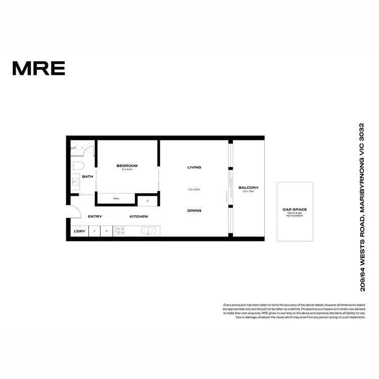 Floorplan of Homely apartment listing, 209/64 Wests Road, Maribyrnong VIC 3032