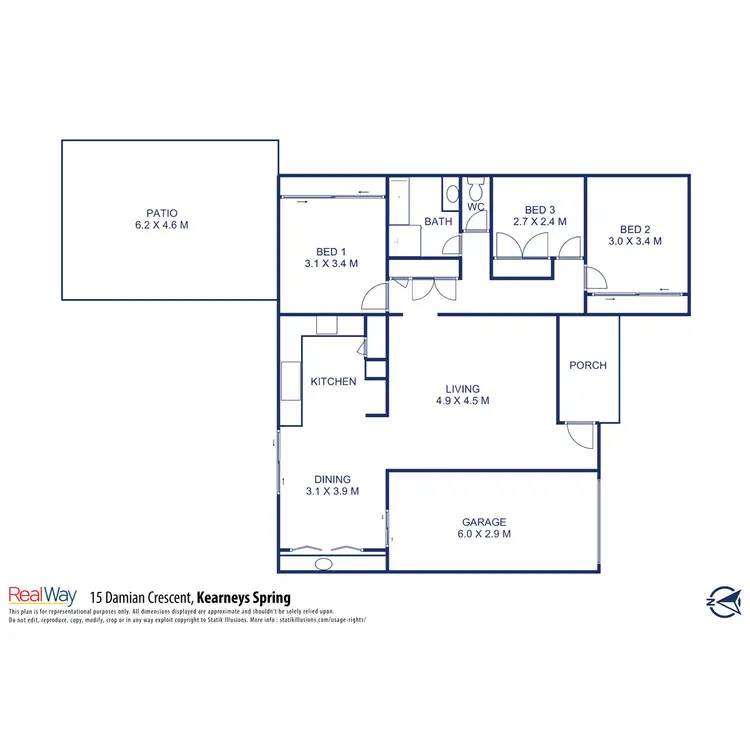 Floorplan of Homely house listing, 15 Damian Crescent, Kearneys Spring QLD 4350