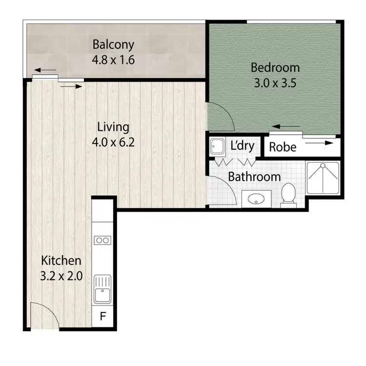 Floorplan of Homely apartment listing, 1411/25 Connor Street, Fortitude Valley QLD 4006