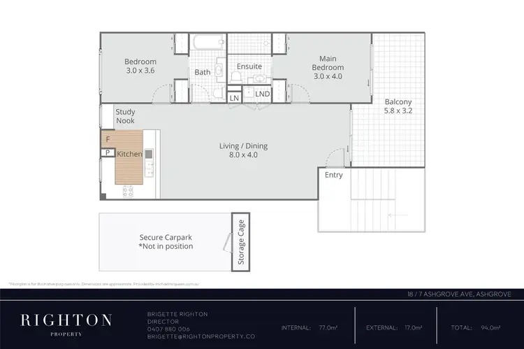 Floorplan of Homely apartment listing, 18/7 Ashgrove Avenue, Ashgrove QLD 4060