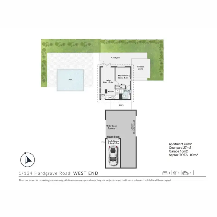 Floorplan of Homely apartment listing, 1/134 Hardgrave Road, West End QLD 4101