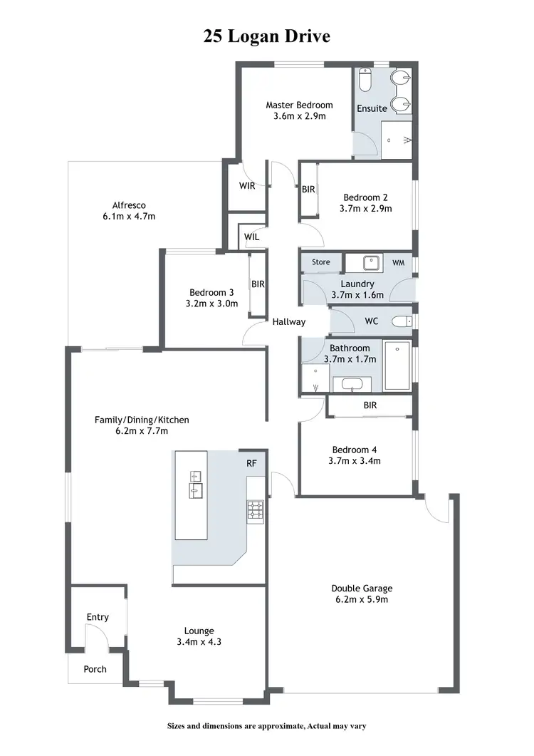 Floorplan of Homely house listing, 25 Logan Drive, Wangaratta VIC 3677