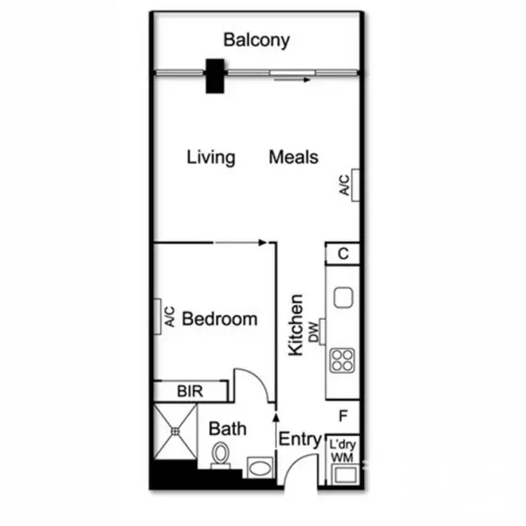 Floorplan of Homely apartment listing, 2912/350 William Street, Melbourne VIC 3000