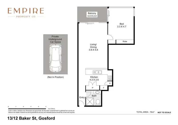 Floorplan of Homely apartment listing, 13/12 Baker Street, Gosford NSW 2250