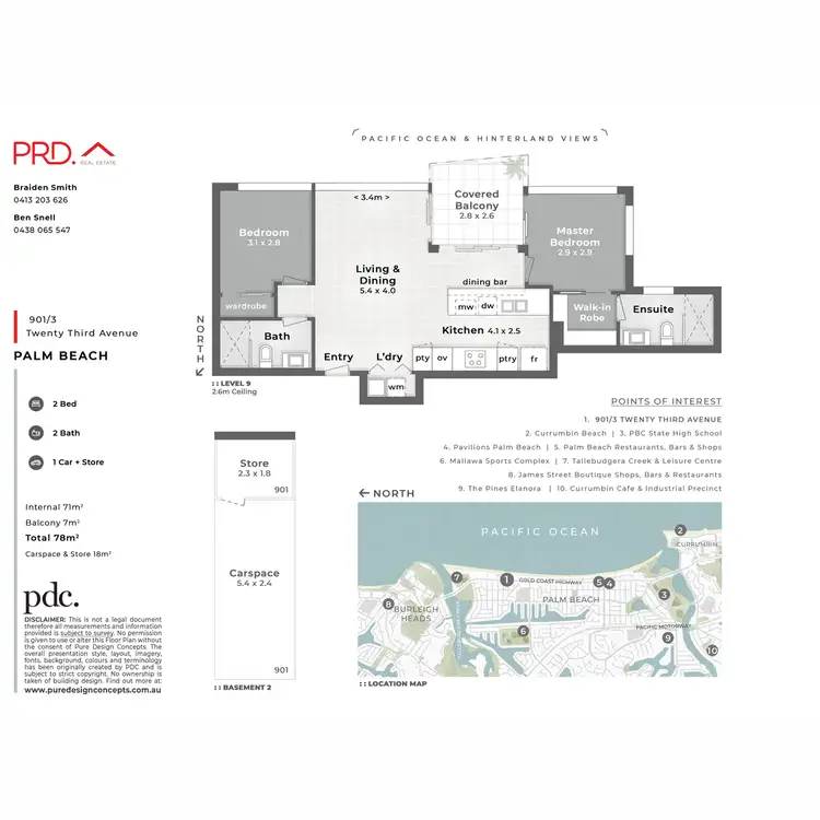 Floorplan of Homely apartment listing, 901/3 Twenty Third Avenue, Palm Beach QLD 4221