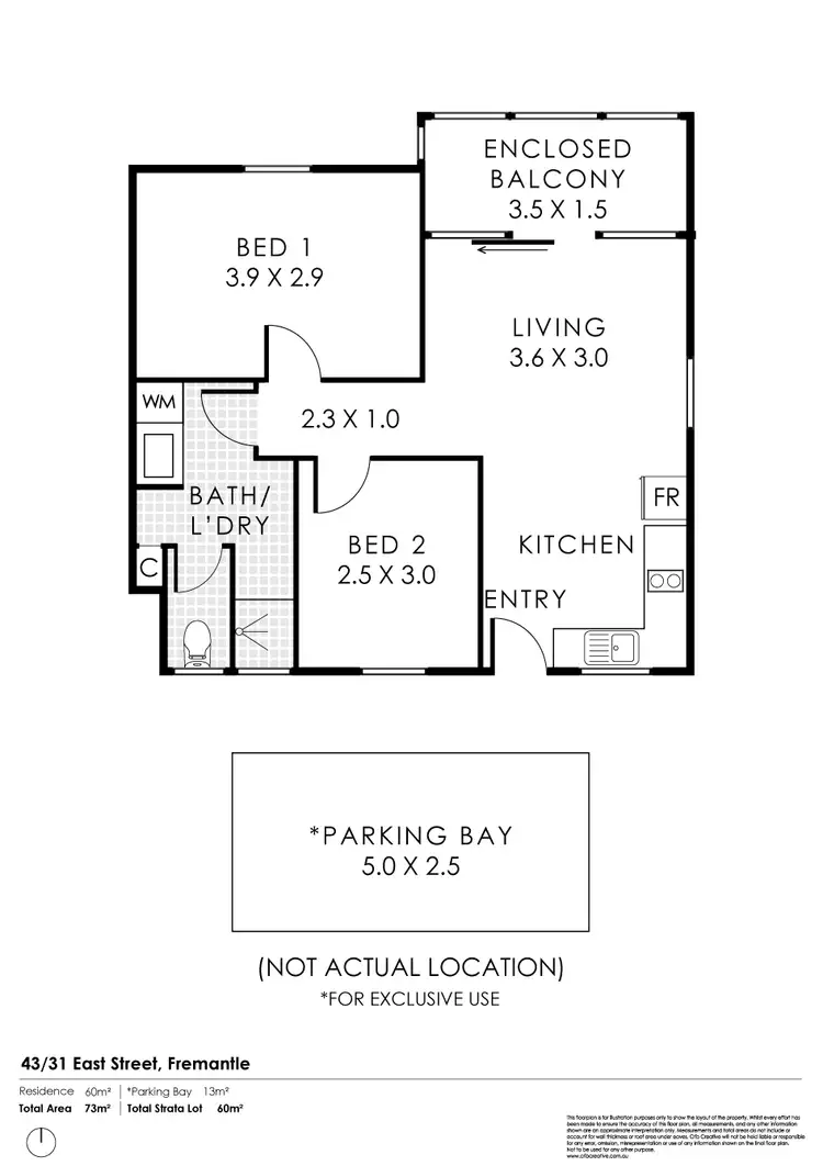 Floorplan of Homely apartment listing, 43/31 East Street, Fremantle WA 6160