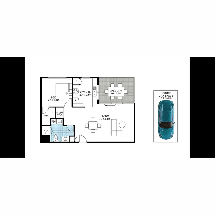 Floorplan of Homely apartment listing, 505/56 Prospect Street, Fortitude Valley QLD 4006